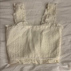 Elegant white Ruffled Women's Top